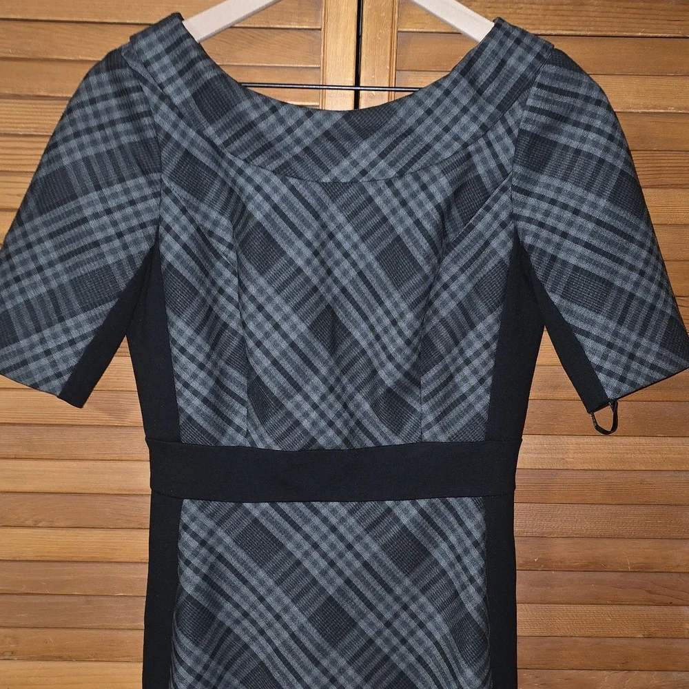 White House Black Market Plaid Sheath Dress Size 0 - Picture 6 of 9